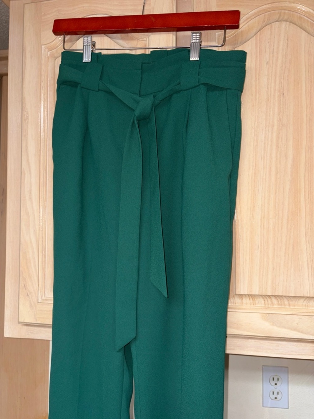 Express Forest Green Paperbag Waist Trousers - Picture 9 of 11